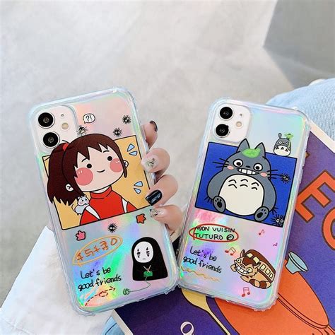 Kawaii Totoro Spirited Away Ghibli Miyazaki Hologram Iphone Case Kawaii Fashion Shop Cute