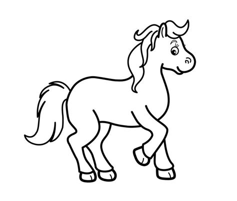 Little Horse Cartoon Animals Coloring Pages For Kids