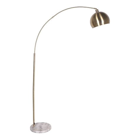 Sarantino Arc Floor Lamp Antique Brass Finish With Marble Base Home