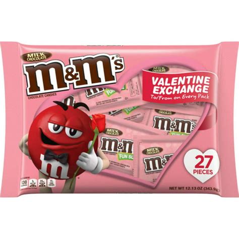 Mandms Milk Chocolate Valentines Day Exchange Candy 1213 Oz 27piece