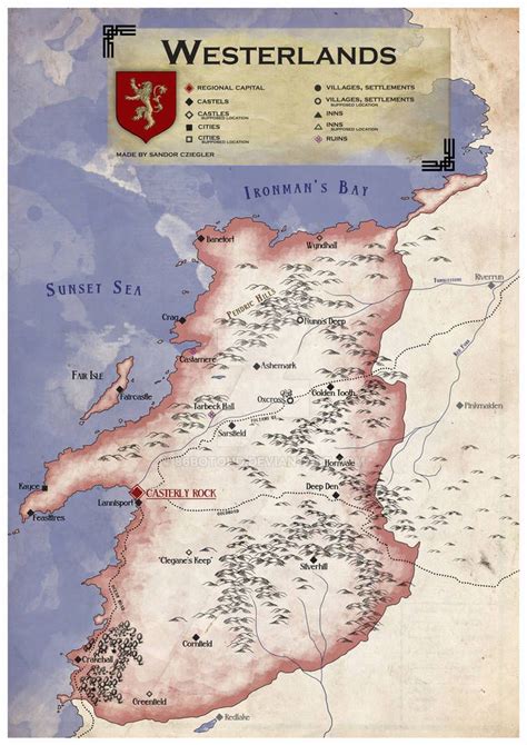 Westeros Westerlands By 86botond On Deviantart In 2021 Fantasy Map