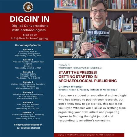 The Diggin In Series Continues Massachusetts Archaeological Society