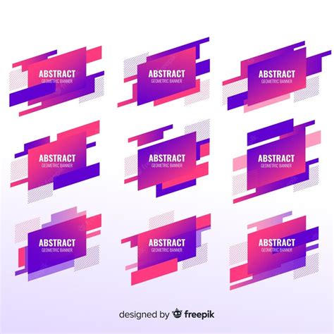Free Vector Abstract Geometric Banners