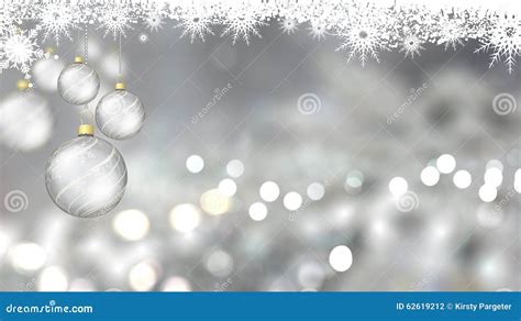 Silver Christmas Decorations Background Stock Illustration