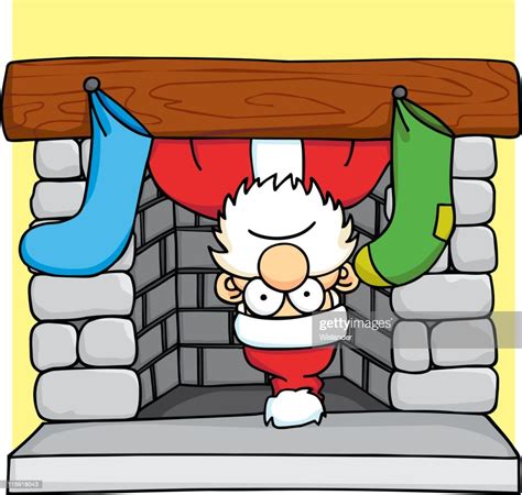Santa Stuck In Fireplace High Res Vector Graphic Getty Images