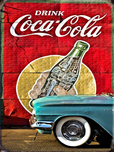 Buy The Grid Metal Coke Tin Sign 50s Retro Kitchen Cocacola Vintage