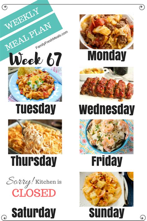 Lunchbox ideas from food network chefs. Easy Weekly Meal Plan Week 67 - Family Fresh Meals