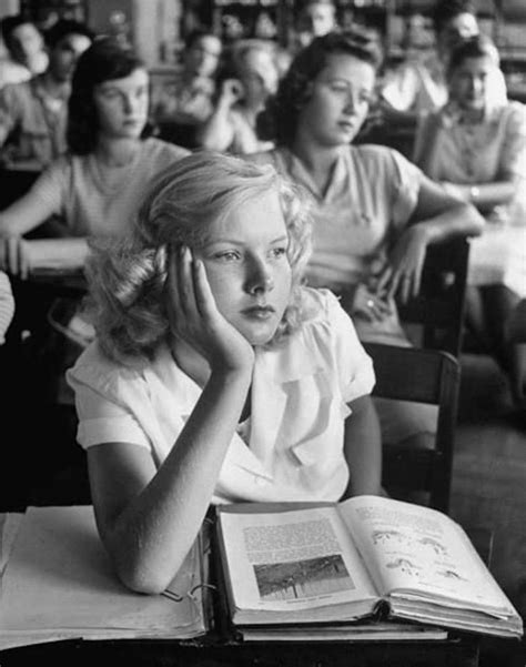 A Girl Daydreaming During Class Florida March 1947 Photo By Allan Grant Vintage Pictures