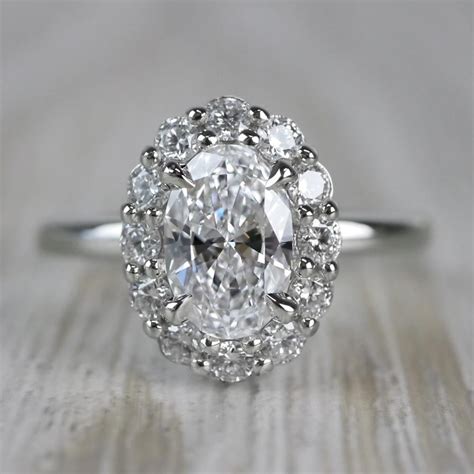 1 Carat Vintage Oval Diamond Engagement Ring
