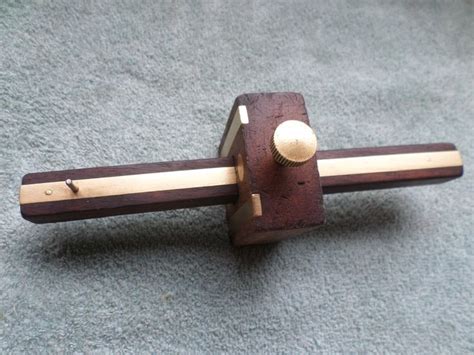 Rosewood And Brass Marking Gauge Free Post Worldwide Antique Tools