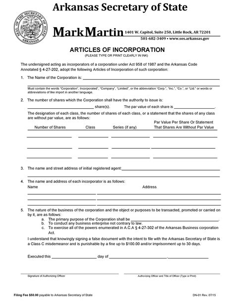 Articles Of Incorporation 47 Templates For Any State Templatelab