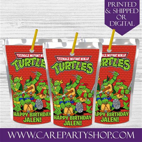 Teenage Mutant Ninja Turtles Juice Labels Custom Capri Etsy
