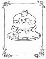 Coloring Strawberry Cake Shortcake Short sketch template