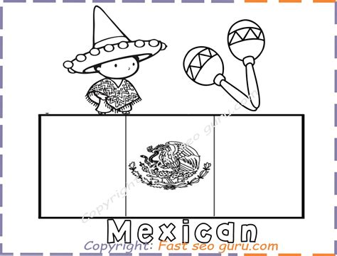 Mexican flag coloring page sinolia via www.freecoloringpages.co.uk. Free coloring page Mexican flag