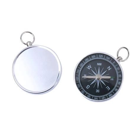 Aluminum Outdoor Camping Hiking Navigation Compass With Key Chain