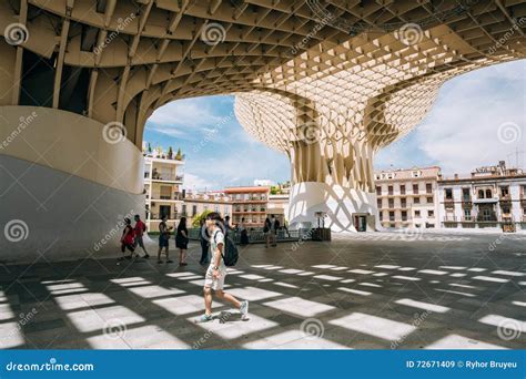 Metropol Sonnenschirm Ist Hölzerne Struktur Lokalisierte Plaza De La
