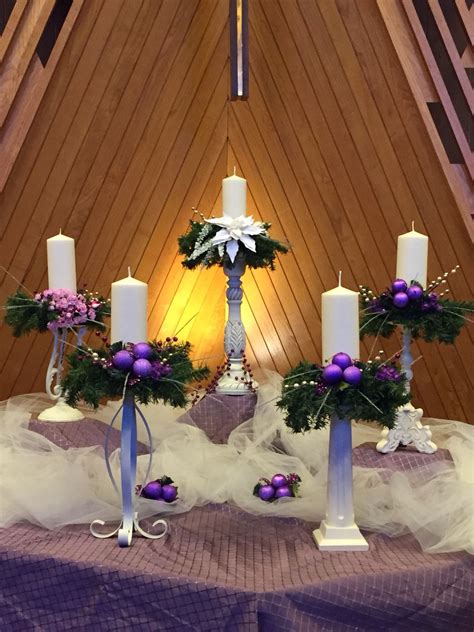Advent Altar 2015 Parkrose Umc Altar Decorated With White Candles And