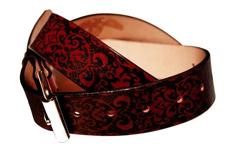 Buy Custom Damask Print Leather Belt Made To Order From Project