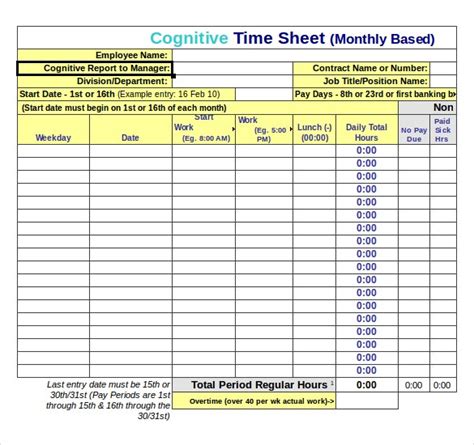 Excel Timesheet Templates