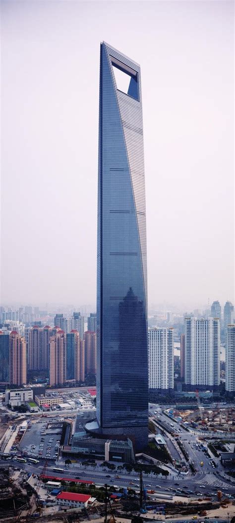 World Financial Center Shanghai China Futuristic Architecture