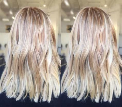Bright Blonde Balayage Hair Color Ash Blonde Golden Blonde Icy