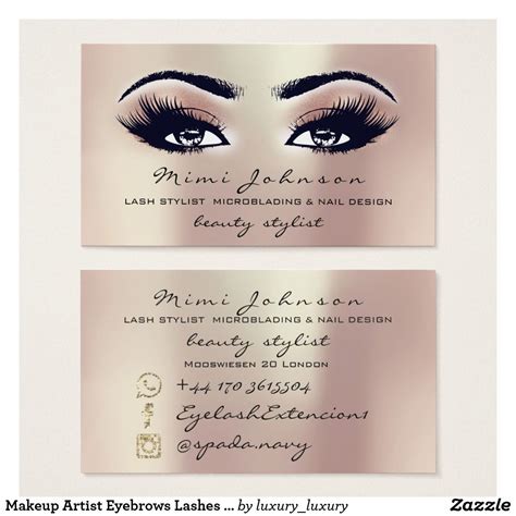 Makeup Artist Eyebrows Lashes Pink Esthetician Business Card Zazzle