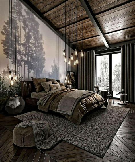 Mountain Residence With Dark And Warm Details 🖤 Cozy Bedroom Design