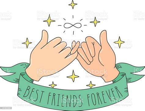 Best Friends Forever Cartoon Style Little Fingers With Infinity Sign
