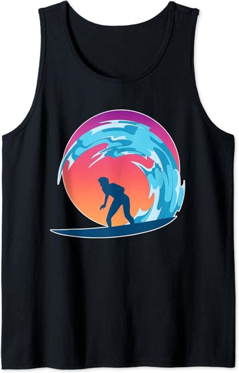 Surfista Playa Olas Mar Tabla De Surf Deporte Océano Surf Camiseta Sin