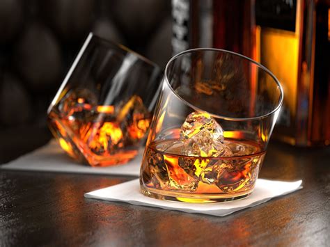 Ashcroft Rocker Whiskey Glass Unique Tilting Tumblers For Drinking Scotch Bourbon Cognac