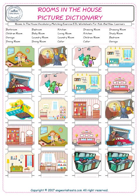 Printable Different Rooms In A House For Kids Parts Of The House