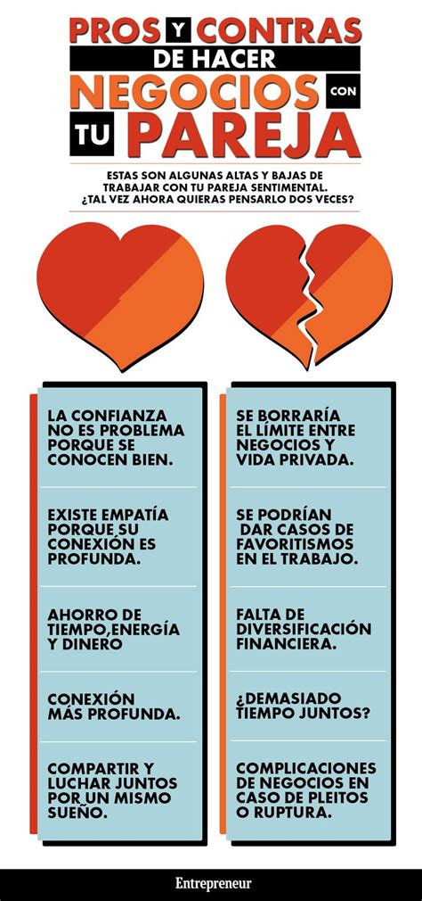 Pros y contras de trabajar con tu pareja infografia infographic TICs y Formación Parejas