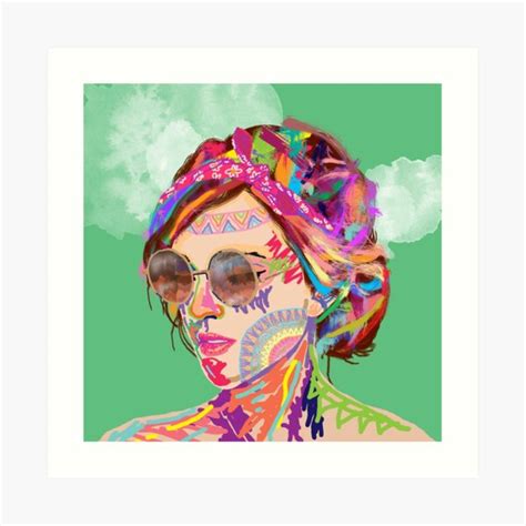 Hippie Girl Art Print For Sale By Sattiva Redbubble