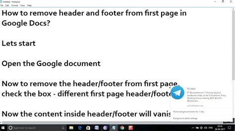 Adjust the place by dragging it from the starting point to the point you want to delete you can either click on delete or press on backspace to erase that piece of text. How to remove header and footer from first page in Google ...