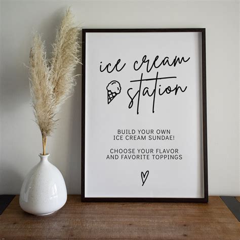 Ice Cream Bar Sign Template Ice Cream Station Sign Printable Etsy