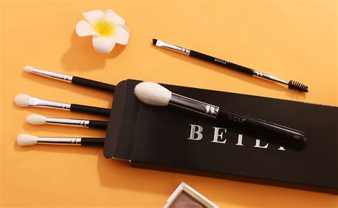 Beili Eye Makeup Brushes 6pcs Eyeshadow Brushes Natural Goat Professional Makeup