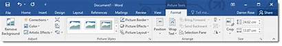 Word Format Tab Tools Contextual Tabs Document