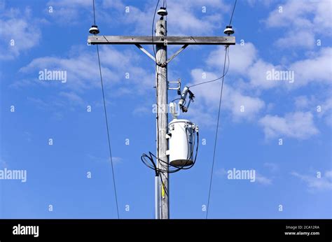 Overhead Power Line Connection Through Fuse And Transformer To