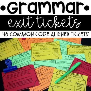 Writing is one of 4 basic skills that all english learner must learn about. Grammar Exit Tickets or Exit Slips | Teaching resources ...