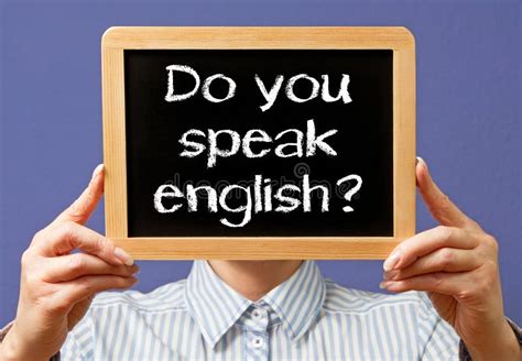 Do You Speak English Sign Stock Image Image Of Blackboard 24478337