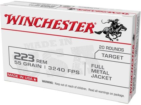 Winchester Usa Full Metal Jacket Rifle Ammo 223 Rem 55gr Fmj