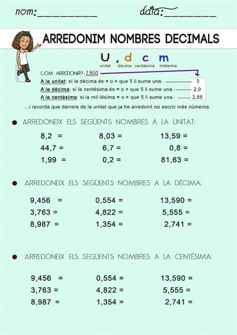 Arredonir Nombres Decimals Worksheet Matematicas Cuadernos