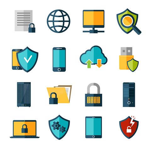 Data Protection Icons Set 427383 Vector Art At Vecteezy