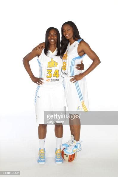 Sylvia Fowles And Swin Cash Of The Chicago Sky Pose For A Photo