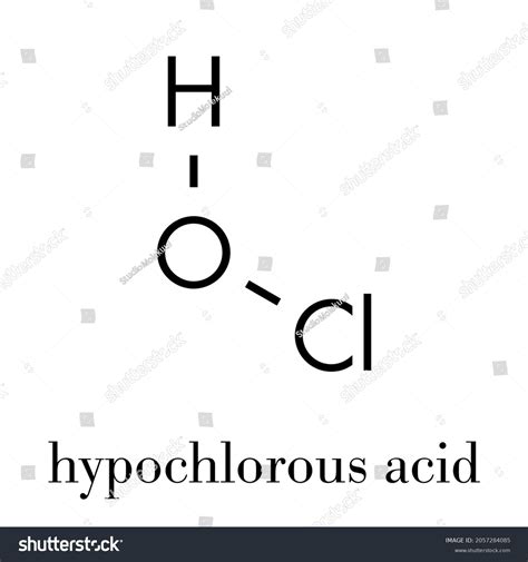 Molécula desinfectante de ácido clorhídrico HClO vector de stock