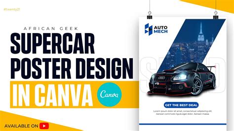 Canva Tutorial For Beginners How To Design A Super Car Design African