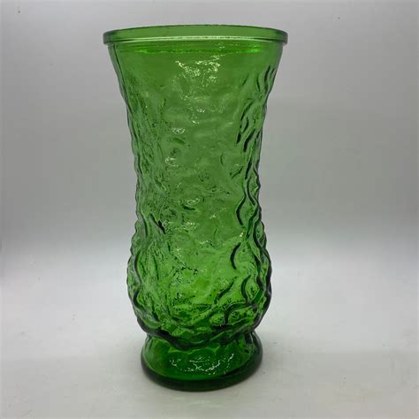 Vintage Hoosier B Green Glass Vase Vintage Mcm Etsy In