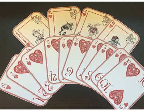 Alice In Wonderland Heart Playing Cards By Bluecatkrafts On Etsy Hearts Playing Cards Cards Etsy