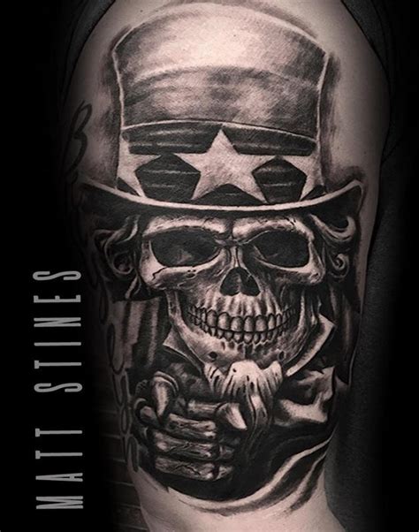 Explore american themed ink ideas. Uncle sam skull by Matt Stines: TattooNOW