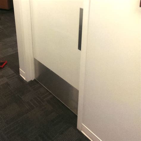 A door kick plate that matches the other door hardware is a. Stainless Steel Door Kick Plate | BC Site Service
